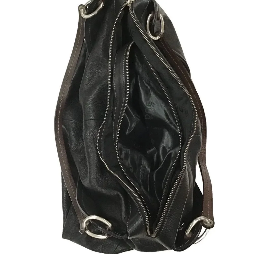 Black Leather Shoulder Bag, Tentazione Due, Made in Italy - Picture 6 of 9